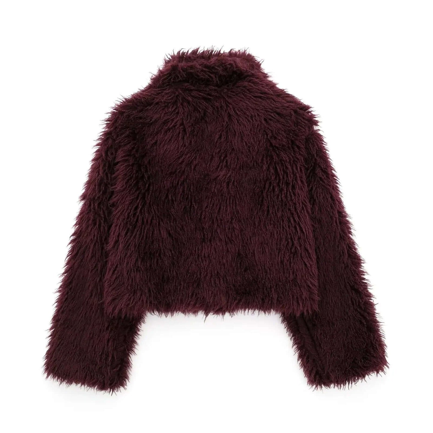 Modische Felljacke Franzyy Fluffy Fur in Bordeaux – luxuriöses Must-Have für Winter und Frühling
