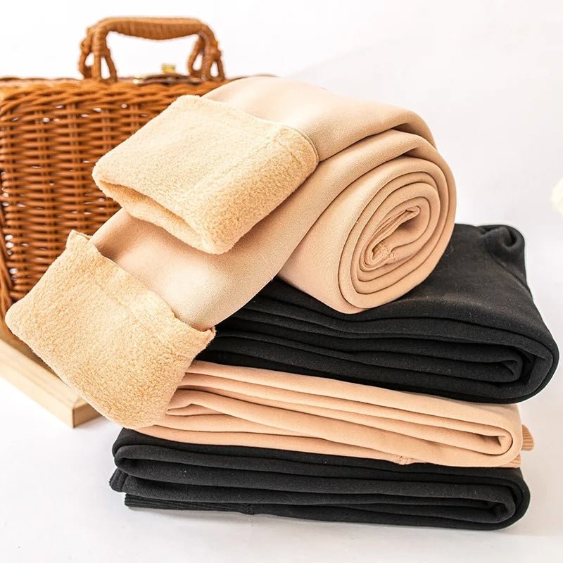 Fluffyy Frida Thermo Strumpfhose - Cozy Wool Craft. Verdickte teddy fleece Strumpfhose Damen – warme Thermo Strumpfhose für Winteroutfits