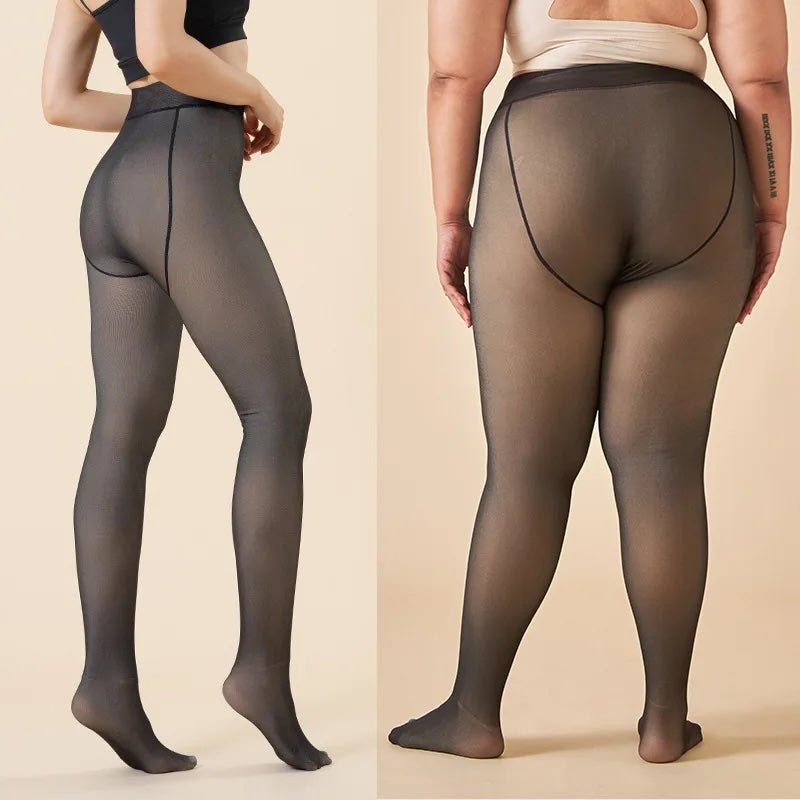 Fluffyy Frida Thermo Strumpfhose - Cozy Wool Craft. Fleece gefütterte Strumpfhose Damen – blickdicht in Schwarz