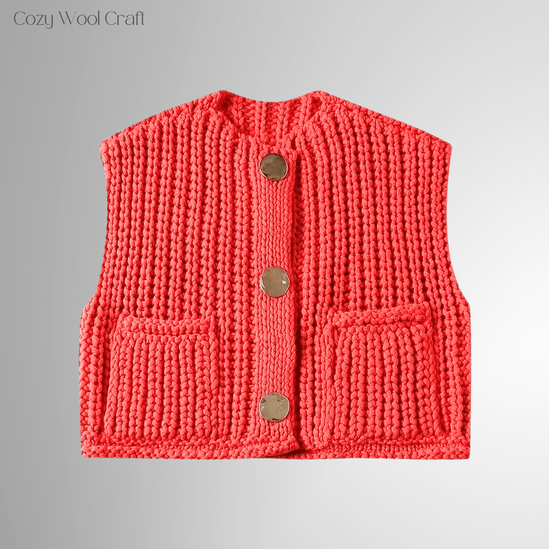 Gerdyy golden Strickweste - Cozy Wool Craft