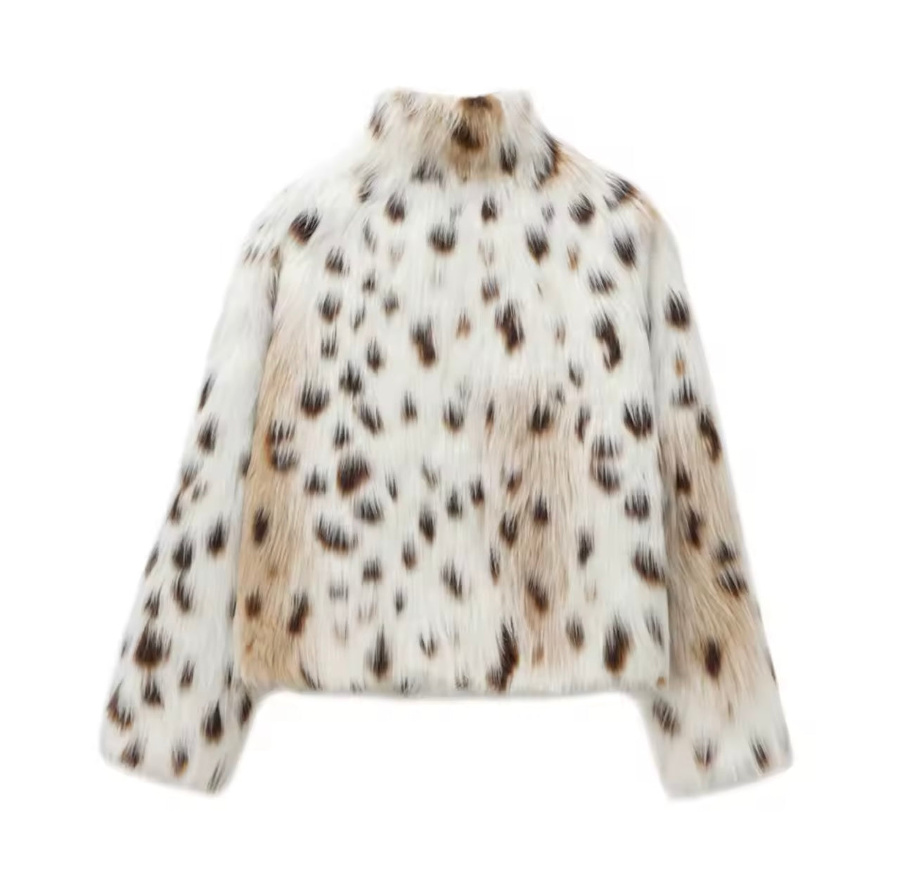 Rückansicht Leopardyy Faux Fur Jacket – cozywoolcraft It-Piece 2025, warm, luxuriös und beliebt auf TikTok & Instagram