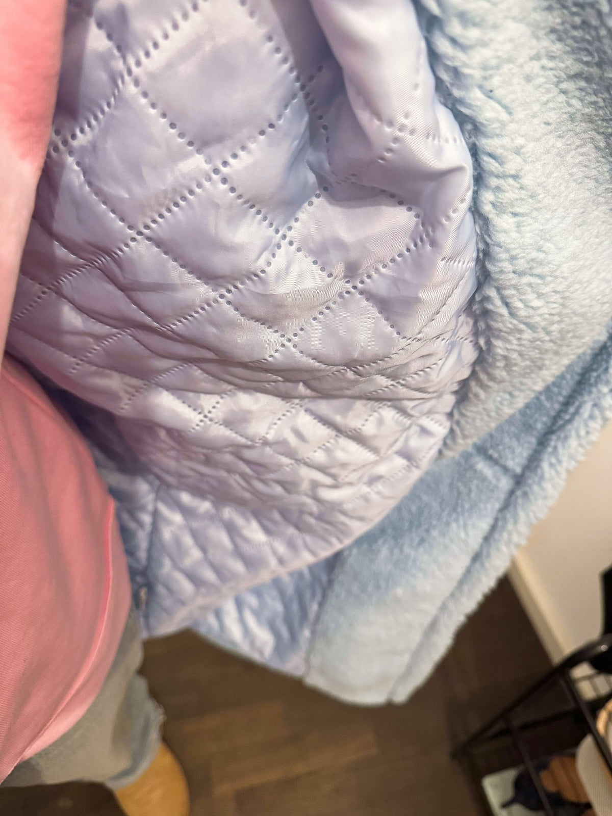 Long light blue teddy coat